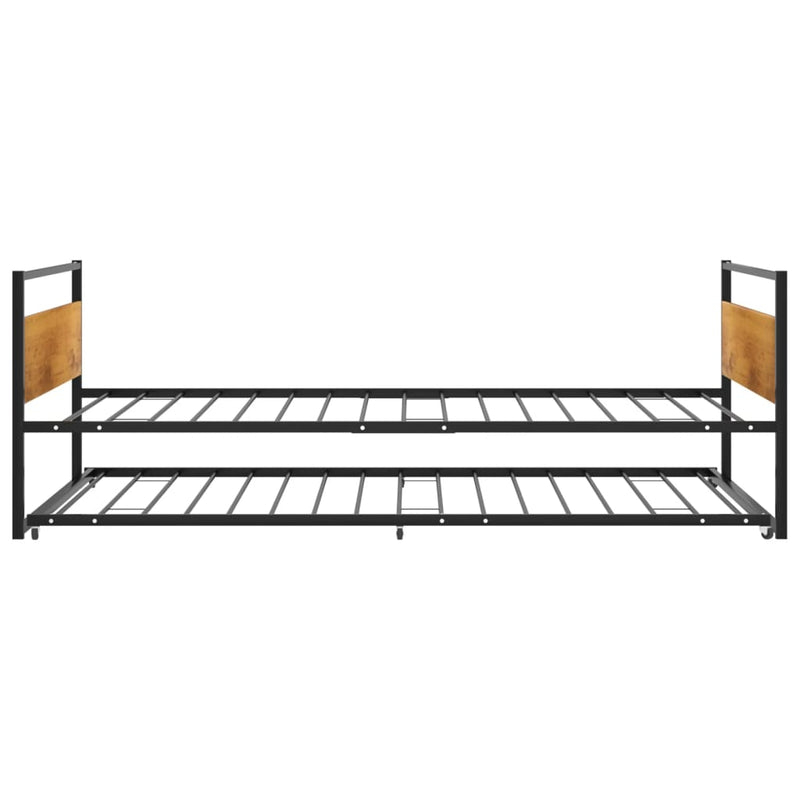 vidaXL fekete fém kihúzható ágykeret 90 x 200 cm
