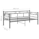vidaXL fekete fém kanapéágykeret 90 x 200 cm