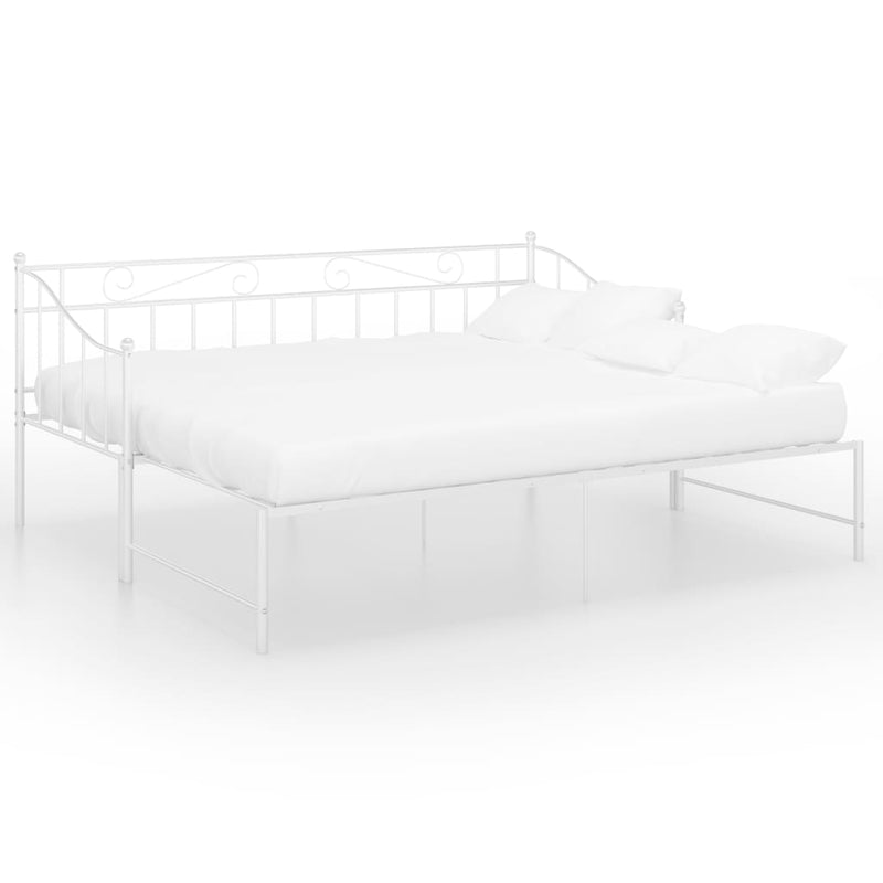 vidaXL fehér fém kihúzható kanapéágykeret 90 x 200 cm