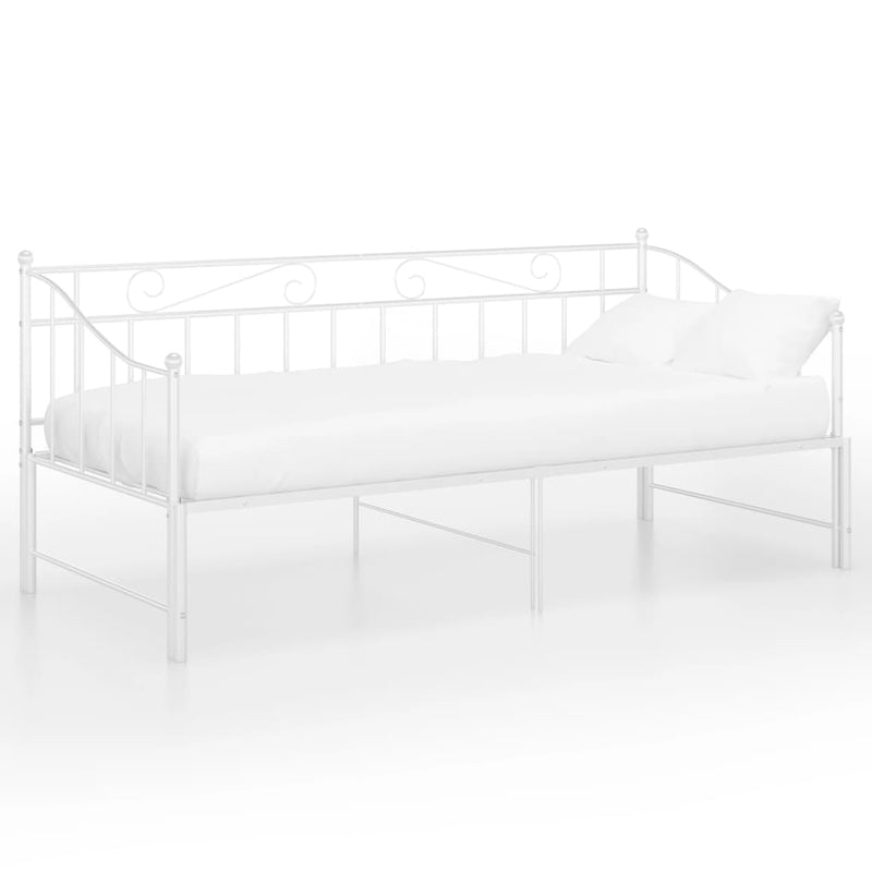 vidaXL fehér fém kihúzható kanapéágykeret 90 x 200 cm