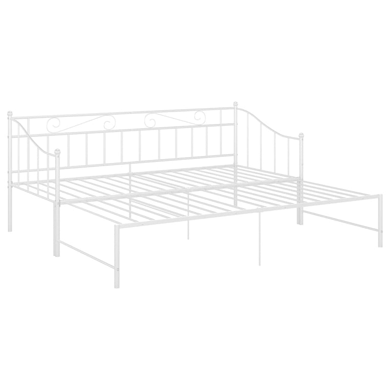 vidaXL fehér fém kihúzható kanapéágykeret 90 x 200 cm