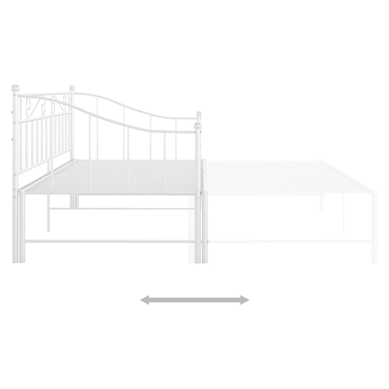 vidaXL fehér fém kihúzható kanapéágykeret 90 x 200 cm