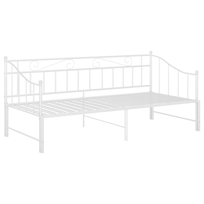 vidaXL fehér fém kihúzható kanapéágykeret 90 x 200 cm