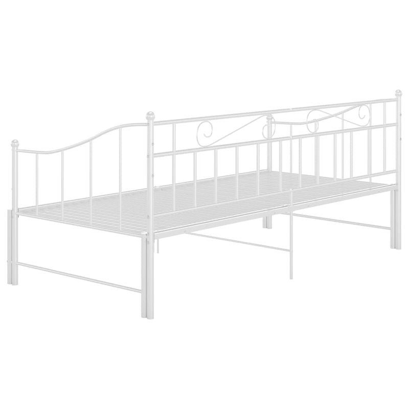 vidaXL fehér fém kihúzható kanapéágykeret 90 x 200 cm