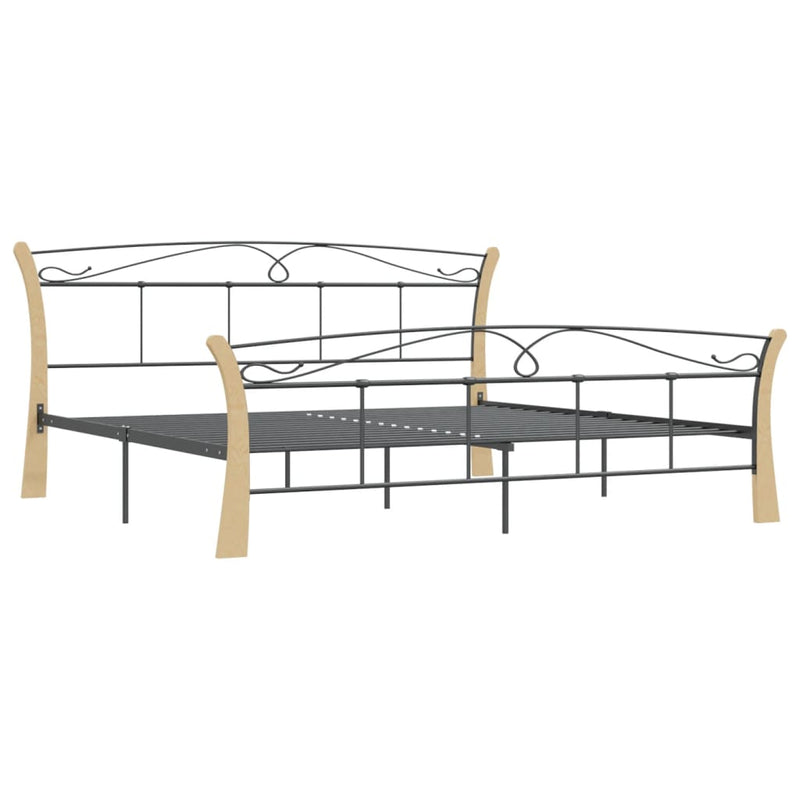 vidaXL fekete fém ágykeret 200 x 200 cm