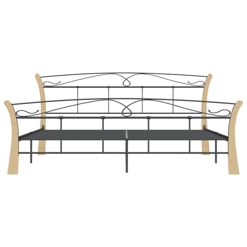 vidaXL fekete fém ágykeret 200 x 200 cm