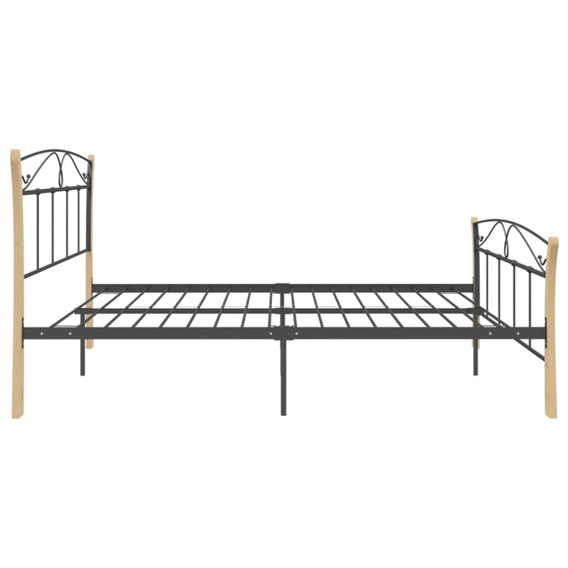 vidaXL fekete fém ágykeret 200 x 200 cm