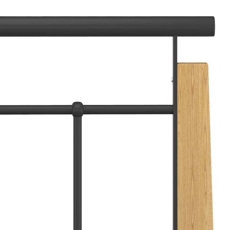 vidaXL fém és tömör tölgyfa ágykeret 100 x 200 cm