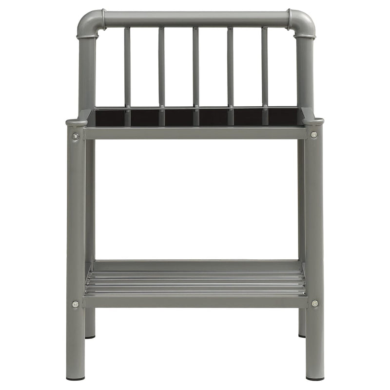 vidaXL fekete fém és üveg éjjeliszekrény 45 x 34,5 x 62,5 cm