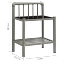 vidaXL 2 db szürke és fekete fém és üveg éjjeliszekrény