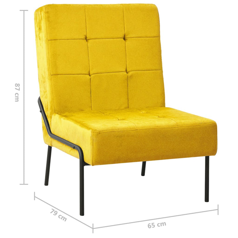 vidaXL mustársárga bársony pihenőszék 65 x 79 x 87 cm