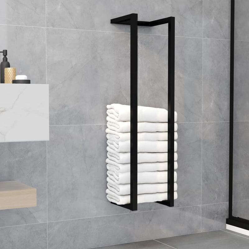 vidaXL fekete vas törölközőtartó 25 x 20 x 95 cm