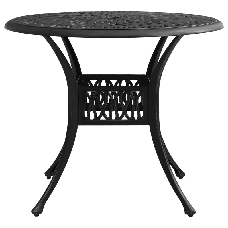 vidaXL fekete öntött alumínium kerti asztal 90 x 90 x 74 cm