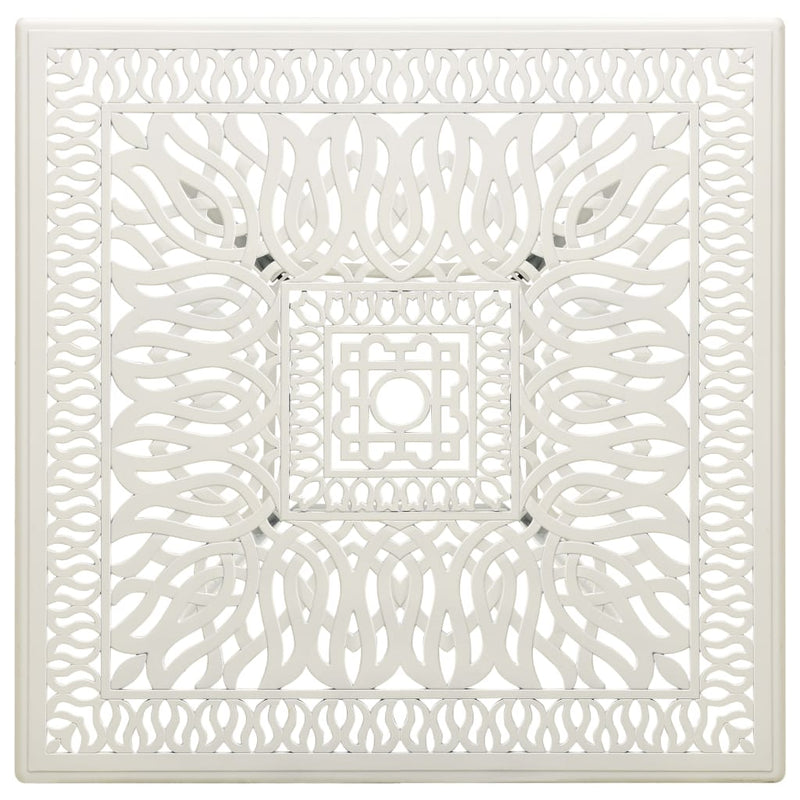 vidaXL fehér öntött alumínium kerti asztal 90 x 90 x 73 cm