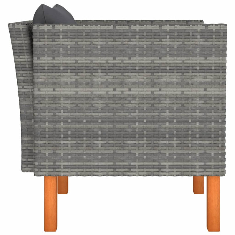 vidaXL polyrattan és tömör eukaliptuszfa kerti kanapé