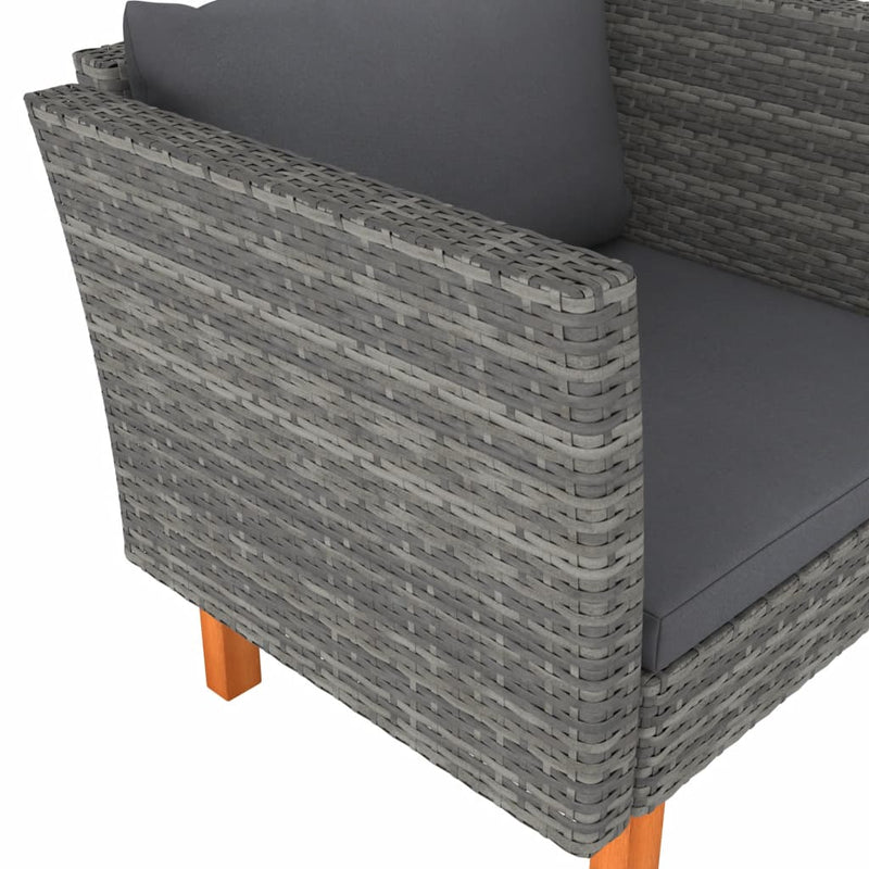 vidaXL polyrattan és tömör eukaliptuszfa kerti kanapé