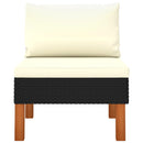 vidaXL polyrattan és tömör eukaliptuszfa középső kanapé