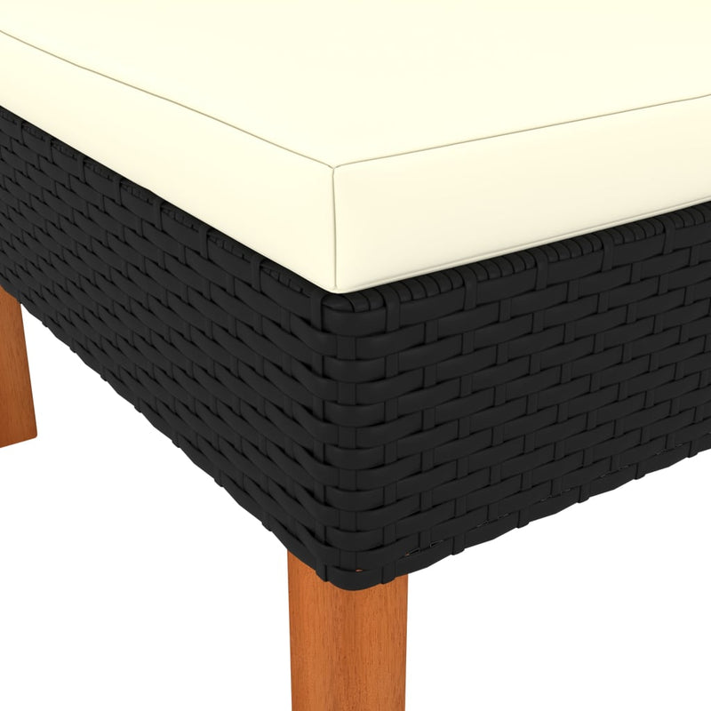 vidaXL 2 db polyrattan és tömör eukaliptuszfa sarokkanapé