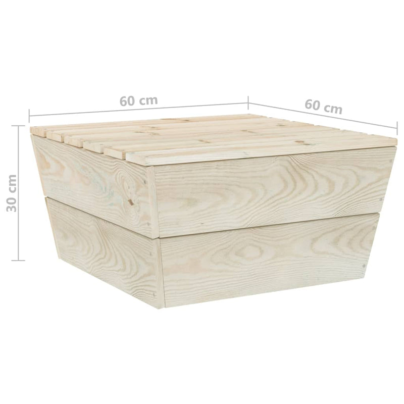 vidaXL 2 db impregnált lucfenyő kerti asztal 60 x 60 x 30 cm