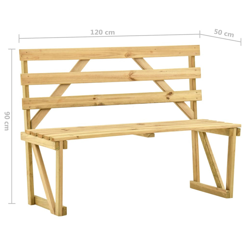 vidaXL impregnált fenyőfa kerti pad 120 cm