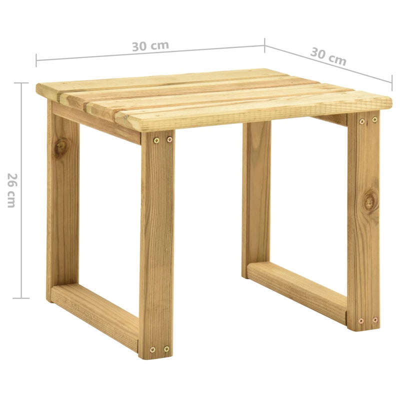 vidaXL impregnált fenyőfa napozóágy-asztal 30 x 30 x 26 cm