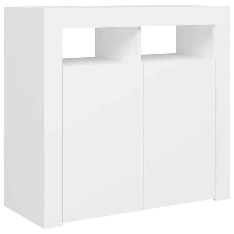 vidaXL fehér tálalószekrény LED-világítással 80 x 35 x 75 cm
