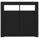 vidaXL fekete tálalószekrény LED-világítással 80 x 35 x 75 cm