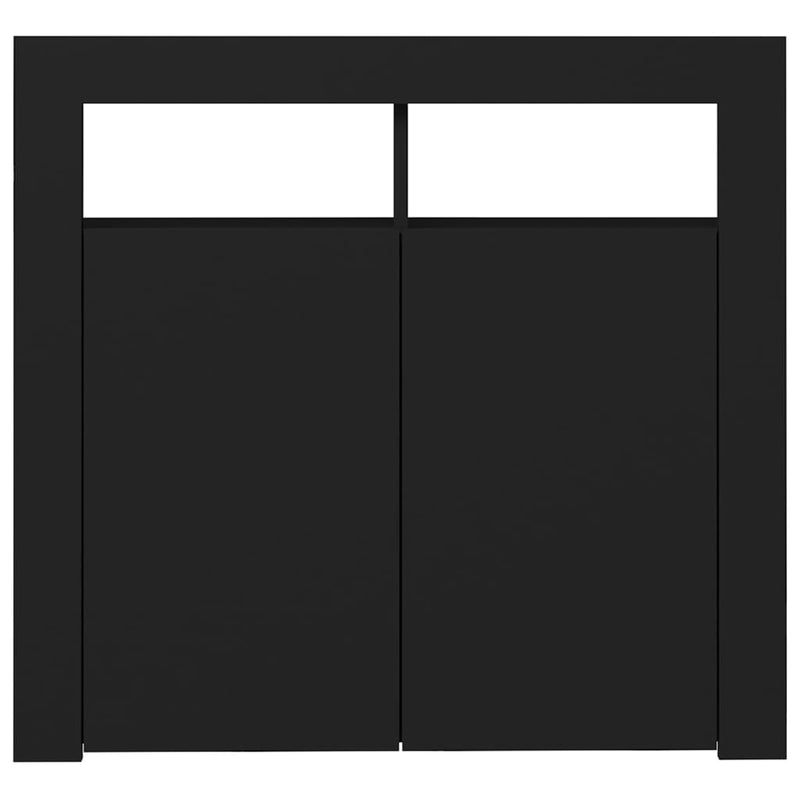 vidaXL fekete tálalószekrény LED-világítással 80 x 35 x 75 cm