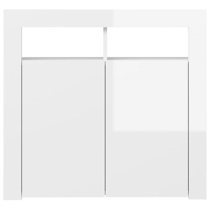 vidaXL magasfényű fehér tálalószekrény LED-lámpákkal 80 x 35 x 75 cm