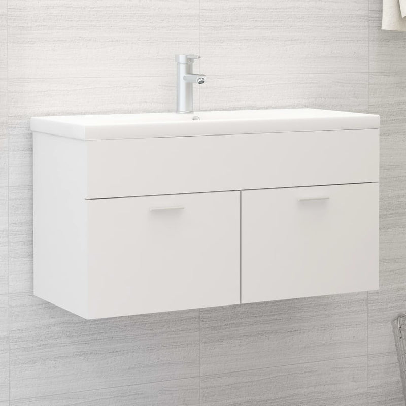 vidaXL fehér forgácslap mosdószekrény 90 x 38,5 x 46 cm
