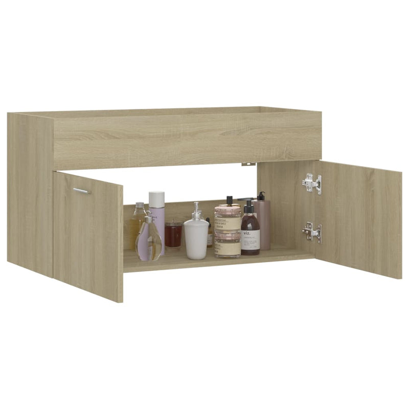 vidaXL sonoma-tölgy színű forgácslap mosdószekrény 90 x 38,5 x 46 cm
