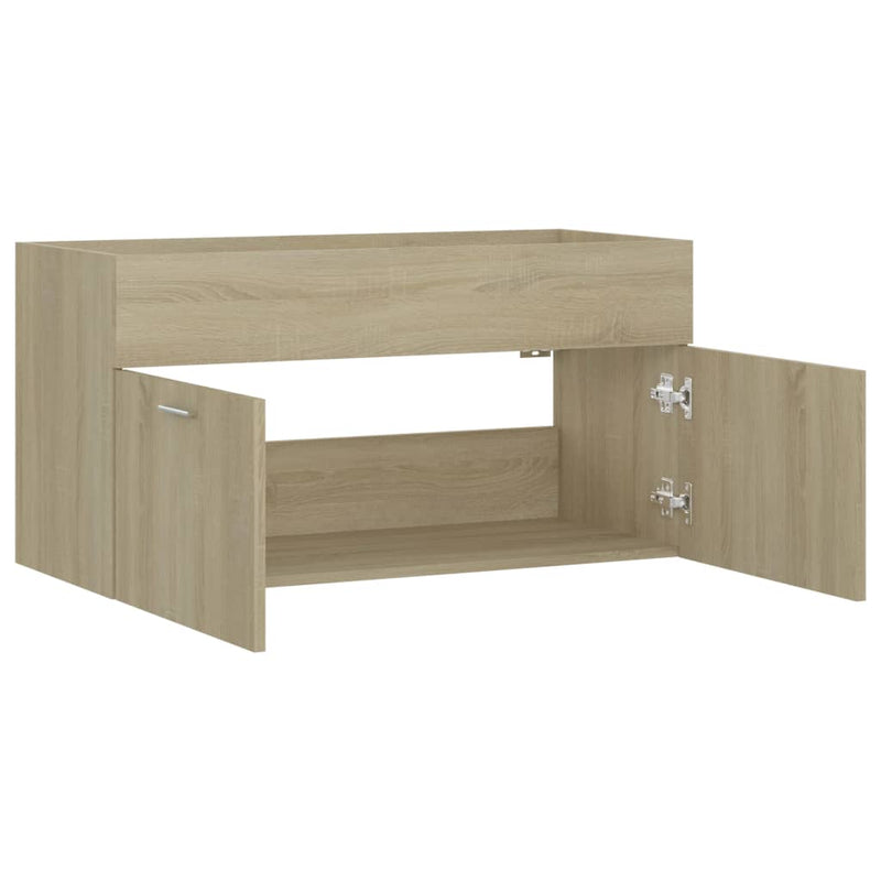 vidaXL sonoma-tölgy színű forgácslap mosdószekrény 90 x 38,5 x 46 cm