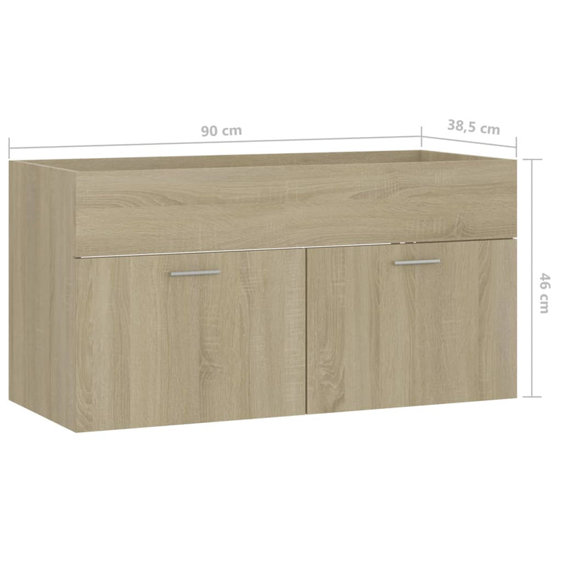 vidaXL sonoma-tölgy színű forgácslap mosdószekrény 90 x 38,5 x 46 cm