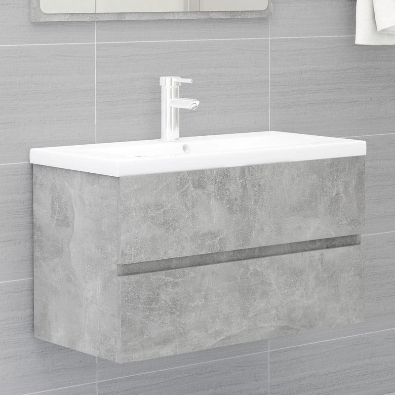 vidaXL betonszürke szerelt fa mosdószekrény 80 x 38,5 x 45 cm