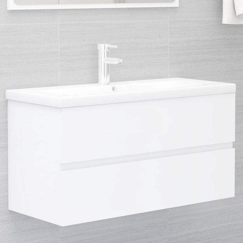 vidaXL fehér szerelt fa mosdószekrény 90 x 38,5 x 45 cm