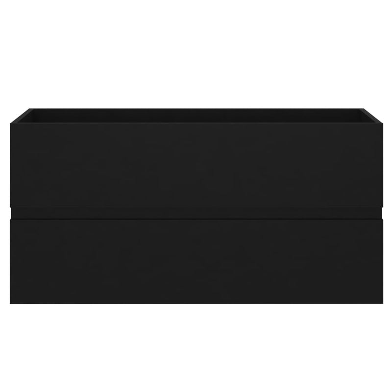 vidaXL fekete forgácslap mosdószekrény 90 x 38,5 x 45 cm
