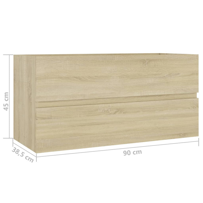 vidaXL sonoma-tölgy színű forgácslap mosdószekrény 90 x 38,5 x 45 cm