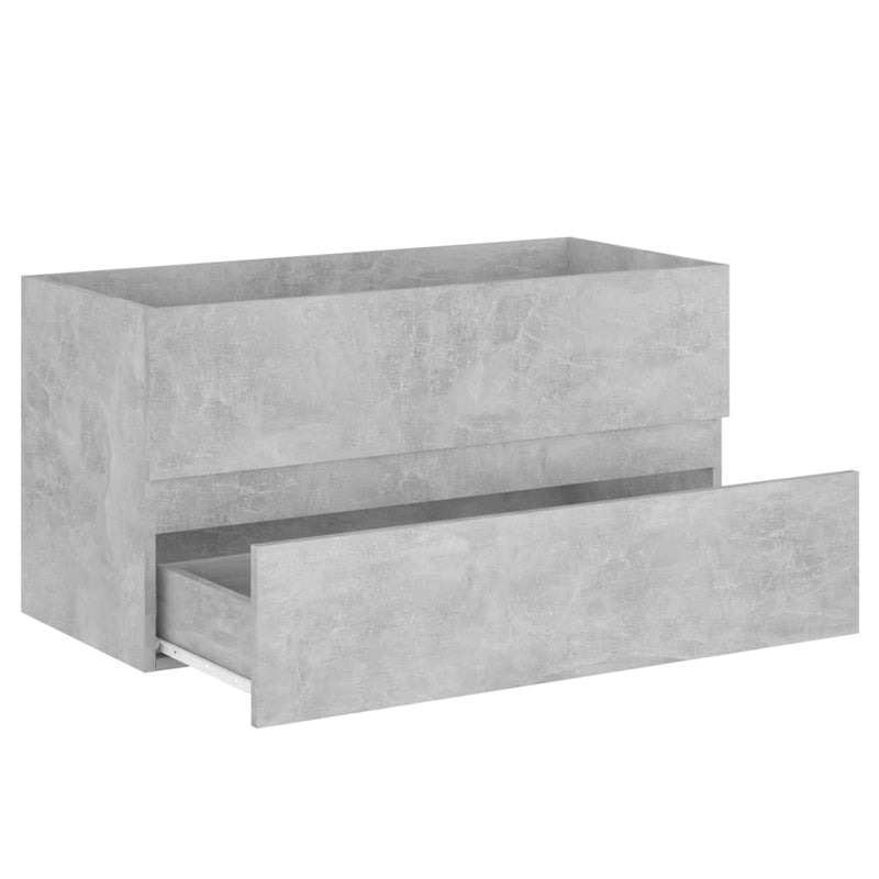 vidaXL betonszürke szerelt fa mosdószekrény 90 x 38,5 x 45 cm