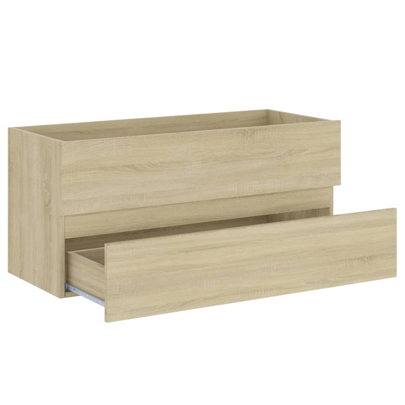 vidaXL sonoma-tölgy színű forgácslap mosdószekrény 100 x 38,5 x 45 cm