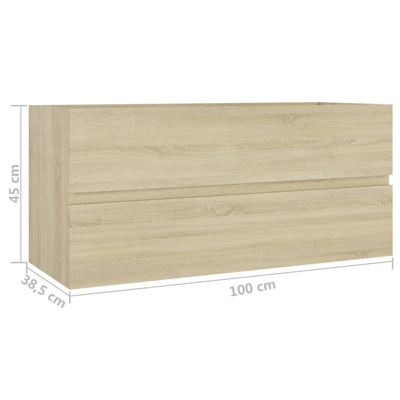 vidaXL sonoma-tölgy színű forgácslap mosdószekrény 100 x 38,5 x 45 cm