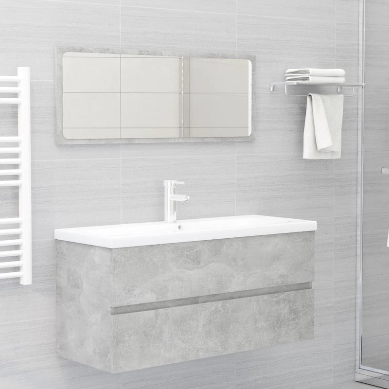 vidaXL betonszürke forgácslap mosdószekrény 100 x 38,5 x 45 cm