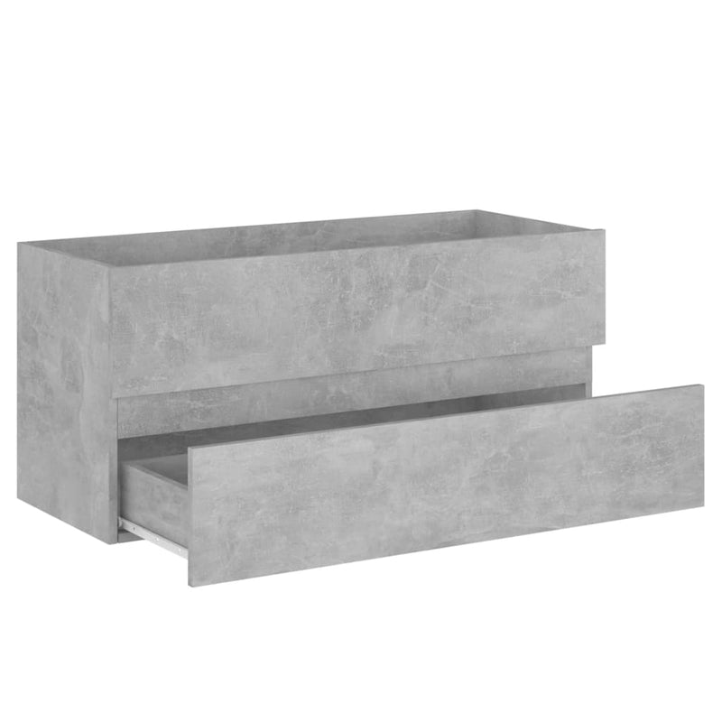 vidaXL betonszürke forgácslap mosdószekrény 100 x 38,5 x 45 cm