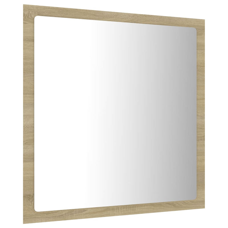 vidaXL sonoma tölgy akril LED-es fürdőszobai tükör 40x8,5x37 cm