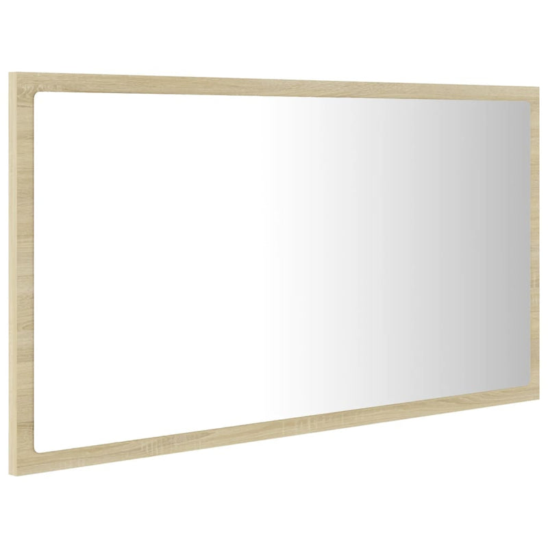 vidaXL sonoma tölgy akril LED-es fürdőszobai tükör 80x8,5x37 cm