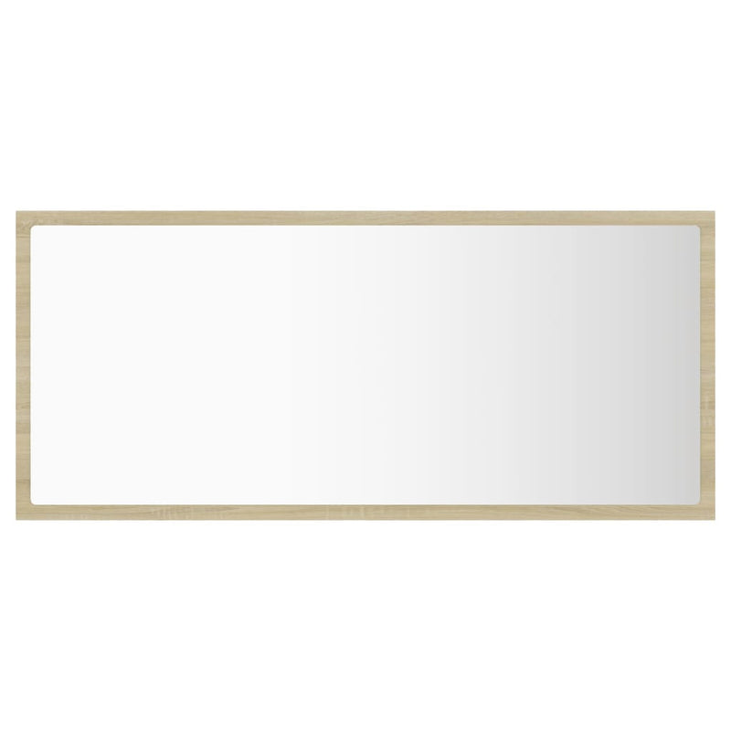 vidaXL sonoma tölgy akril LED-es fürdőszobai tükör 90x8,5x37 cm