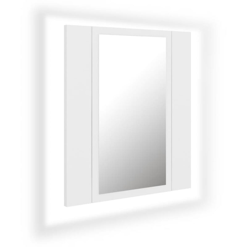 vidaXL fehér akril LED-es fürdőszobaszekrény tükörrel 40 x 12 x 45 cm