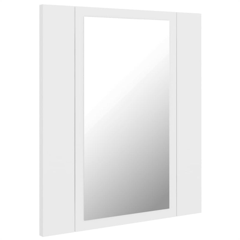 vidaXL fehér akril LED-es fürdőszobaszekrény tükörrel 40 x 12 x 45 cm