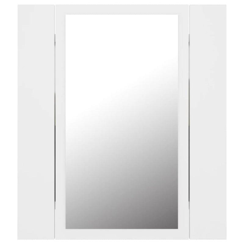 vidaXL fehér akril LED-es fürdőszobaszekrény tükörrel 40 x 12 x 45 cm