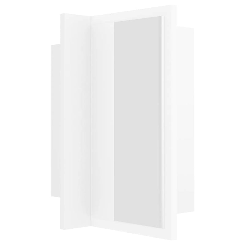 vidaXL fehér akril LED-es fürdőszobaszekrény tükörrel 40 x 12 x 45 cm