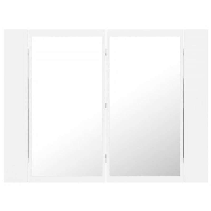 vidaXL fehér akril LED-es fürdőszobaszekrény tükörrel 60x12x45 cm